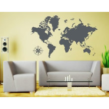 Décalque de carte du monde détaillé par Style &amp; Apply - Sticker éducatif, carte, Art vinylique, Sticker mural décor Geography